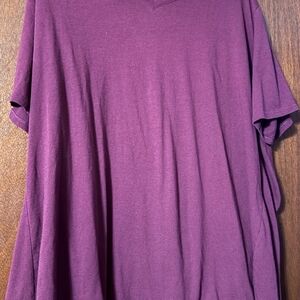 Terra & Sky Maroon V-neck Top 3X